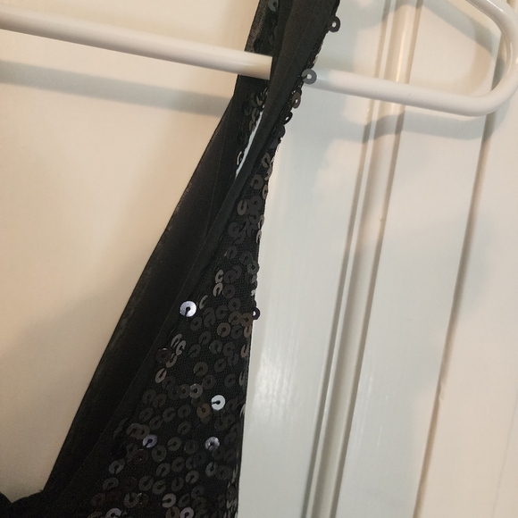 Stunning Apt 9 Beaded Sparkly Top Black Party Dress Medium‎ Trendy Timeless - Picture 11 of 16